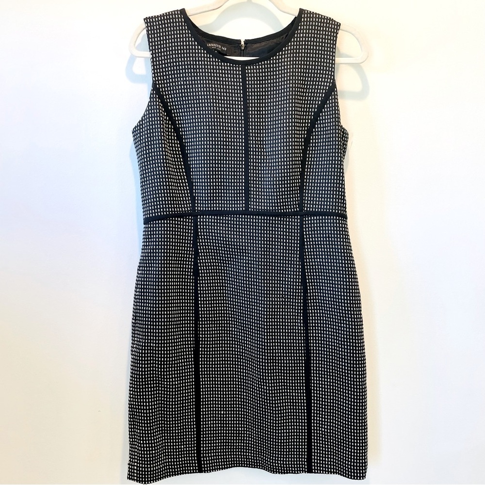 Lafayette 148 black white dress size 8